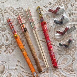 Elegant Asian-Inspired Chopstick Set with Holders